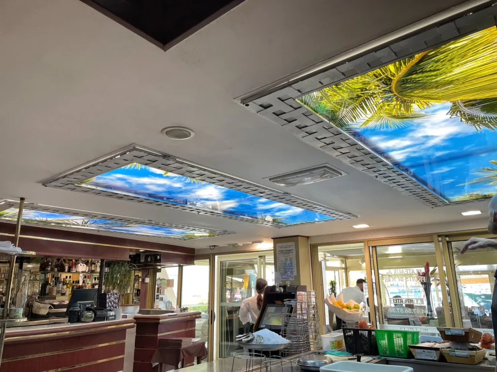 Dalles Lumineuses : Transformation pour ce restaurant 1 Une Transformation Visuelle Unique grâce aux Dalles Lumineuses